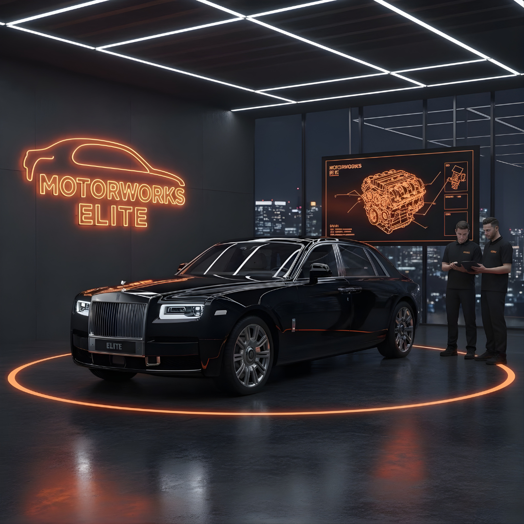 Luxury SUV staged in Elite Motorworks