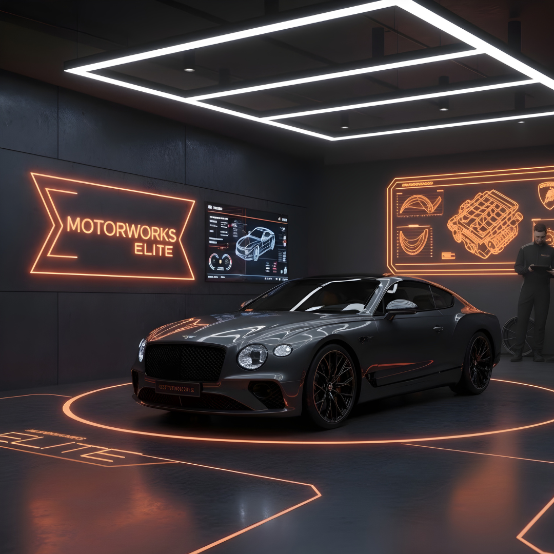 Dark performance car inside Elite Motorworks